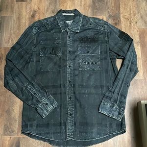 Affliction long sleeve button down shirt size XL
